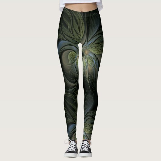 Fantastisch design op zwarte achtergrond met een c leggings (Voorkant)