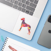Fantastisch dieptemetrisch patroon Silhouette Mult Sticker (Laptop met iPhone)