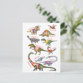 Fantastisch dinosaurus briefkaart (Staand voorkant)