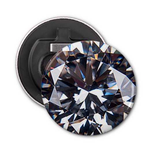 Fantastisch Elegant Diamond Gem-Afbeelding Button Flesopener (Voorkant)