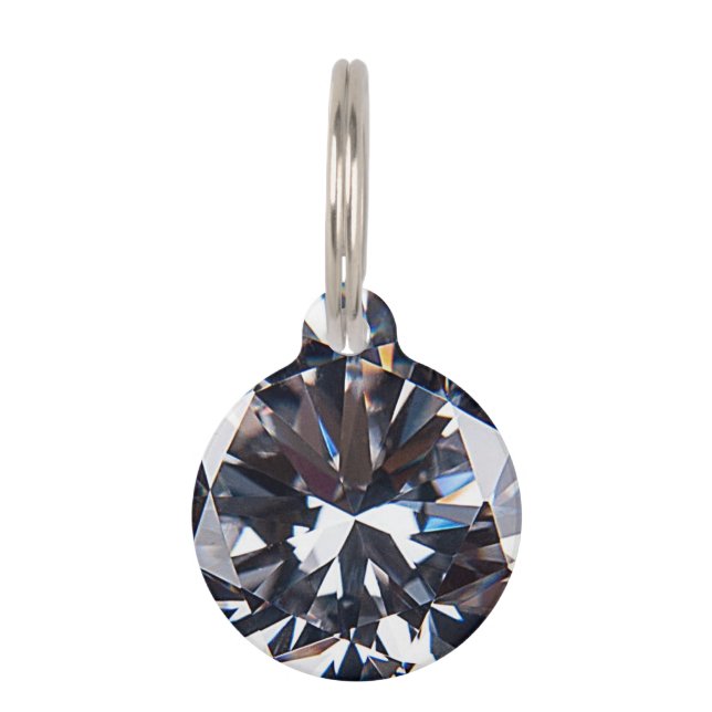 Fantastisch Elegant Diamond Gem-Afbeelding Huisdierpenning (Voorkant)