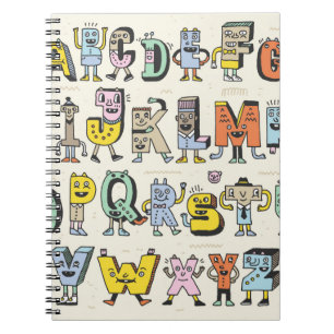 Fantastisch Funny Alphabet. Wacky Doodle Letters D Notitieboek