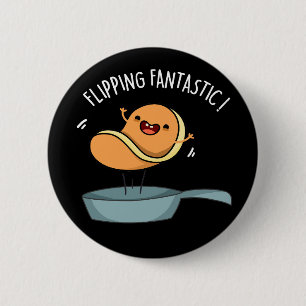 Fantastisch Funny Pancake Pun Dark BG Ronde Button 5,7 Cm