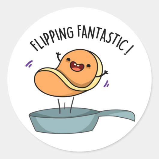 Fantastisch Funny Pancake Pun Ronde Sticker (Voorkant)