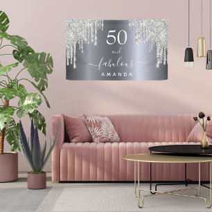 Fantastisch glitterzilver spandoek