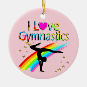 FANTASTISCH GYMNAST GIRL I HOU VAN GYMNASTISCH ONT KERAMISCH ORNAMENT