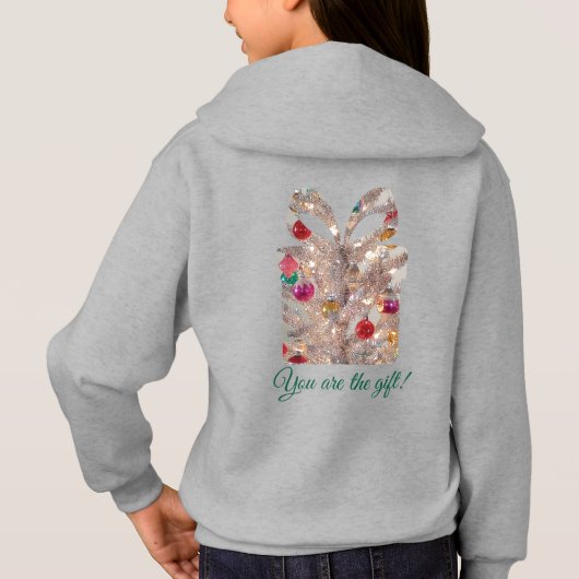 Fantastisch, Kerstmis, Meisje Pullover Hoodie (Achterkant)
