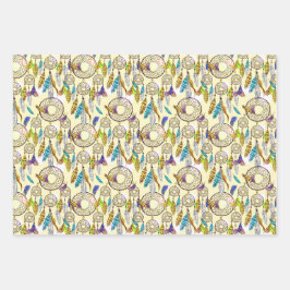 Fantastisch kleurenpatroon Dream Catchers Inpakpapier Vel