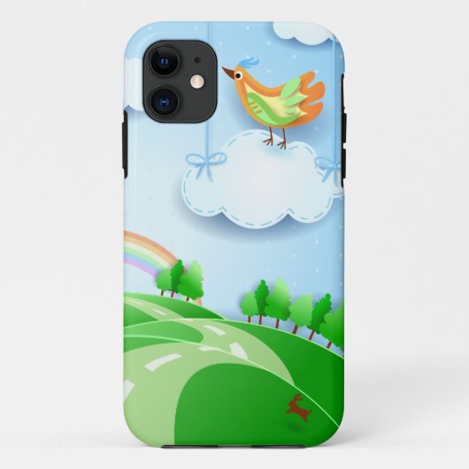 Fantastisch landschap met vogel, iPhone5 hoesje (Achterkant)