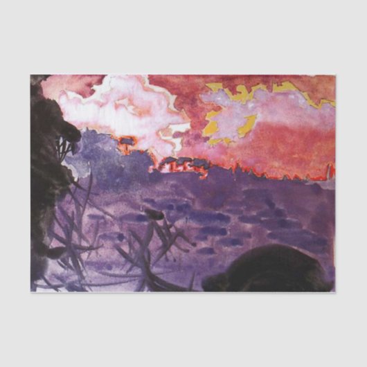 Fantastisch landschap van Mikhail Vrubel Tissuepapier (Voorkant)