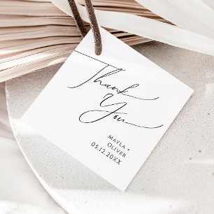 Fantastisch minimalistisch script Dank u voor labe Bedankjes Labels