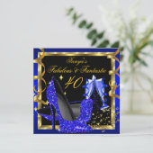 Fantastisch, modern Royal Blue Gold Kaart (Staand voorkant)