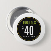 Fantastisch op 40 groene sjabloon ronde button 7,6 cm (Voorkant /achterkant)