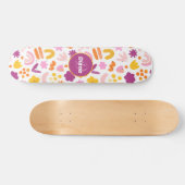 Fantastisch patroon Gepersonaliseerd monogram skat Skateboard (Horizontaal)