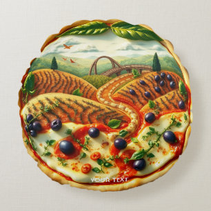 Fantastisch Schattige grillig Italiaans landschap Rond Kussen