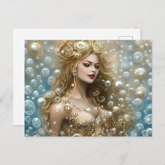 Fantastisch schilderen van een sensueel Vrouw onde Briefkaart (Voorkant / Achterkant)