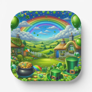 Fantastisch St Patick's Day Landschapsfeest Papieren Bordje