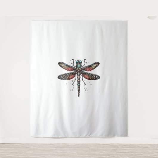 Fantastisch Steampunk Dragonfly T-shirt Wandkleed (Voorkant)