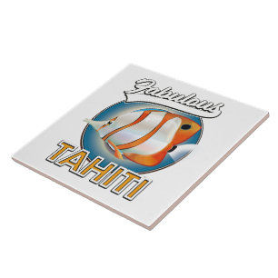 fantastisch Tahiti retro logo Tegeltje