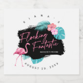 Fantastisch V2 ID930 Flamingo Bachelorette Sparkling Wijnetiket (Enkel label)
