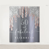 Fantastisch verjaardagsfeest glitter Silver roos G Wandkleed (Voorkant)