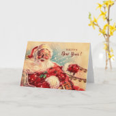 Fantastisch vintage nieuwjaar en Sinterklaas Kaart (Gele Bloem)