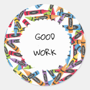 Fantastisch werkschoolteken ronde sticker