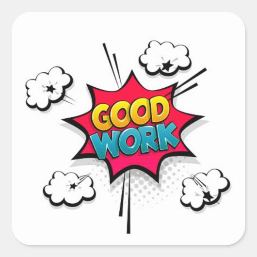 Fantastisch werkschoolteken vierkante sticker (Voorkant)