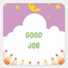 Fantastisch werkschoolteken vierkante sticker