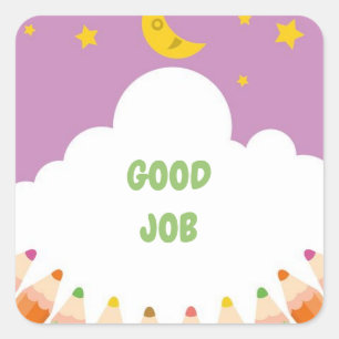 Fantastisch werkschoolteken vierkante sticker