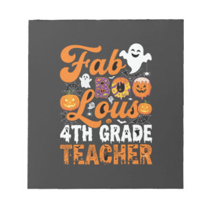 Fantastische 4e klas leraar Halloween Notitieblok