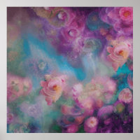 Fantastische Abstracte bloemen in roze en Paars