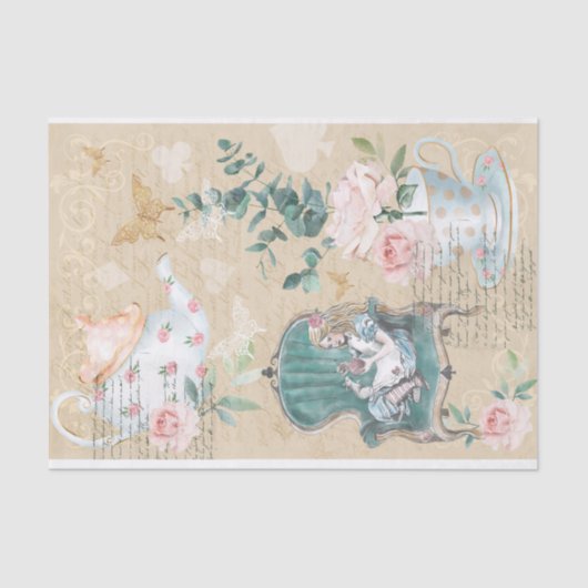  Fantastische Alice in Wonderland ontkoppeling Tissuepapier (Voorkant)