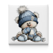 Fantastische Blauwe Beer Kerstmagneet Magneet