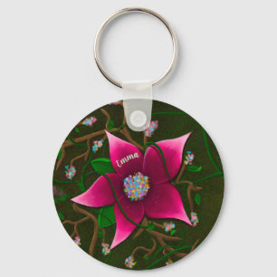 Fantastische Bloem Gepersonaliseerd Sleutelhanger