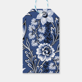 Fantastische Bloemen (Blauw) Fijne Kunst Cadeaulabel