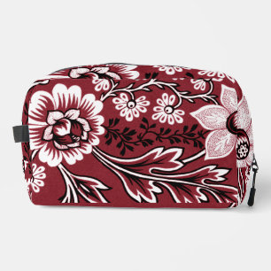 Fantastische Bloemen (Donkerrood) Print Knip Naai Toilettasje