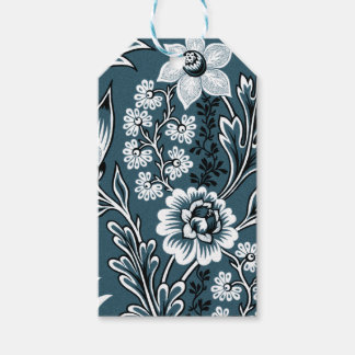 Fantastische Bloemen (Leisteen Teal) Fijne Kunst Cadeaulabel