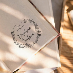 Fantastische Bloemrijke Eenvoudige Calligrafie Ex  Rubberstempel