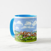 Fantastische Bunny Rabbits die de Mok van Wolken b (Voorkant links)