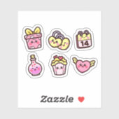 Fantastische cartoon liefde sticker set (Vel)