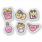 Fantastische cartoon liefde sticker set (Voorkant)