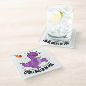 Fantastische dammen glazen onderzetter (Schuin)