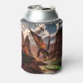 Fantastische draak in de bergen blikjeskoeler (Blikje Achterkant)