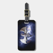 Fantastische draak met zwarte bliksem bagagelabel (Voorkant verticaal)