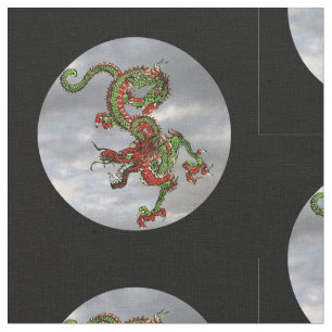 Fantastische Dragon Red en Gold v3 Stof