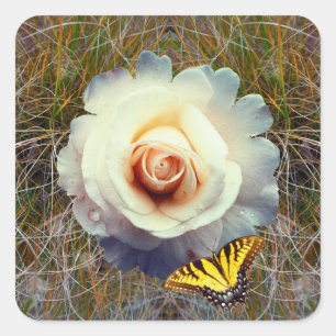 Fantastische flora Glanzend Poster Vierkante Sticker