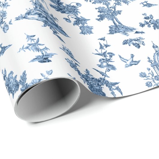 Fantastische fonteinen en bomen in toile-Blue Cadeaupapier (Rol Hoek)