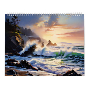 Fantastische geschilderde kustbeelden kalender