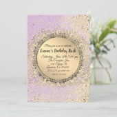 Fantastische Glittery Stars Lavender Birthday (Staand voorkant)